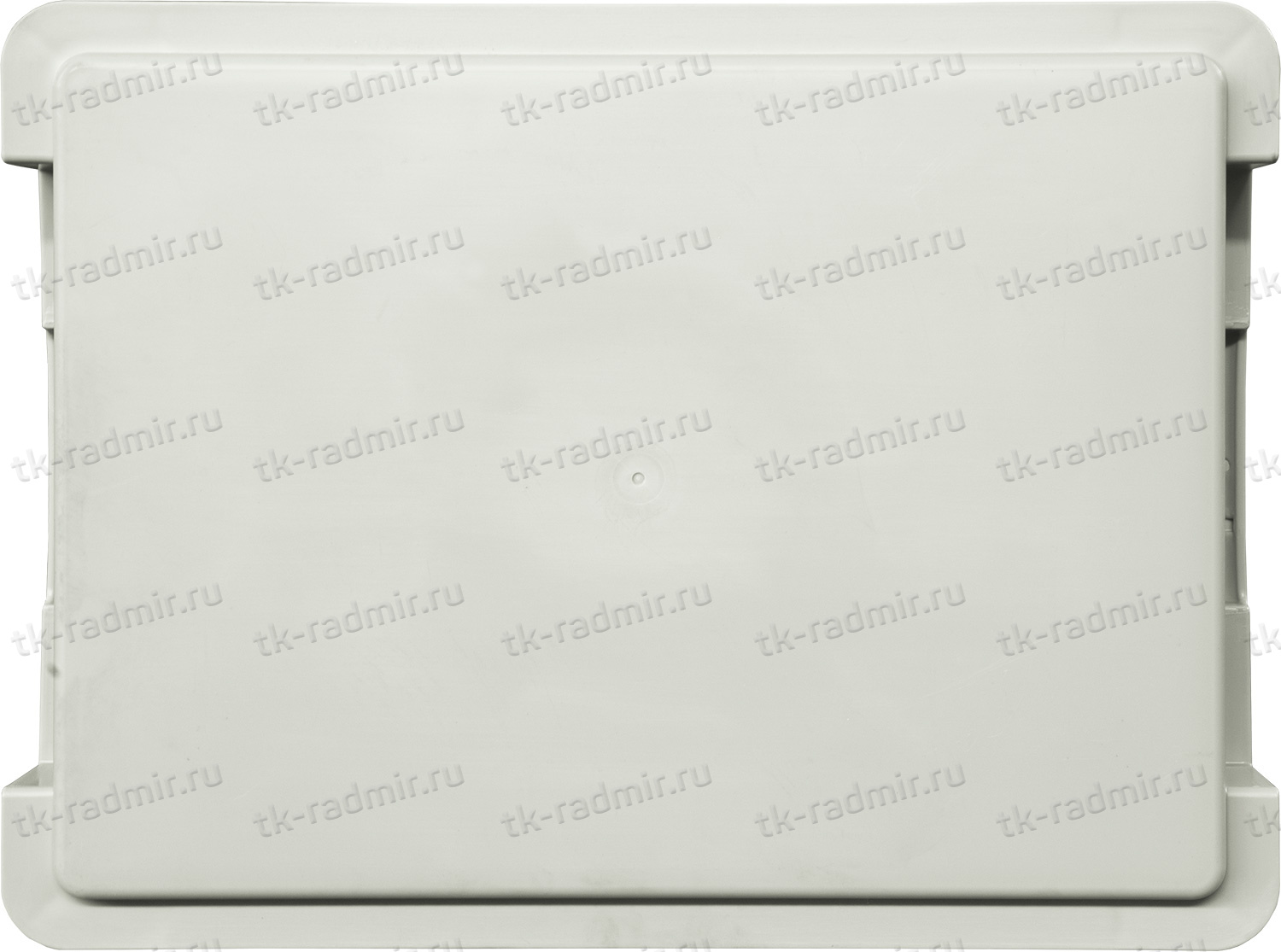 Ящик 400х300х75 сплошной, без ручек, гладкое дно, серый B-4375