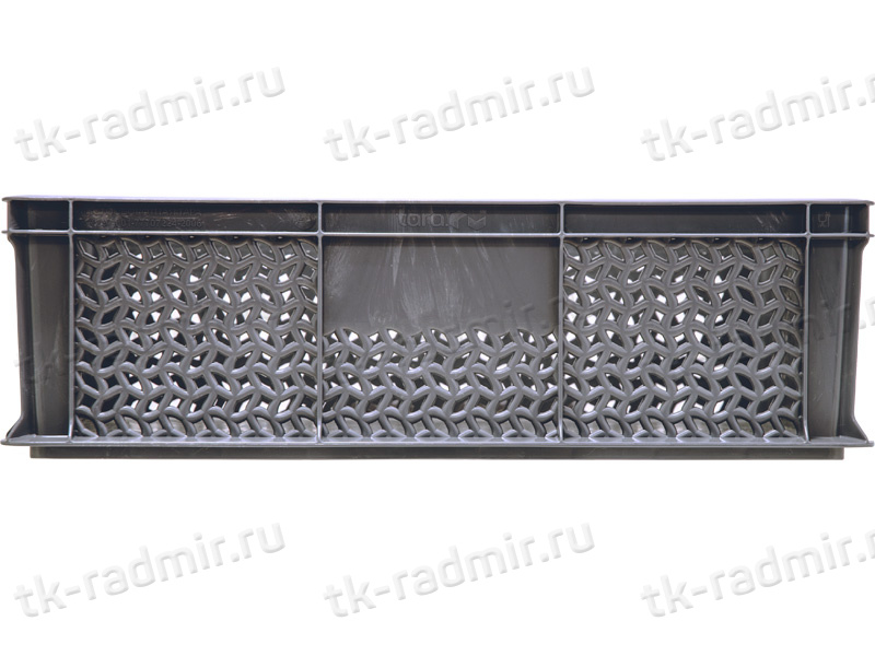 Ящик 600*400*180 мм дно сплош.стенки перф.без ручек серый
