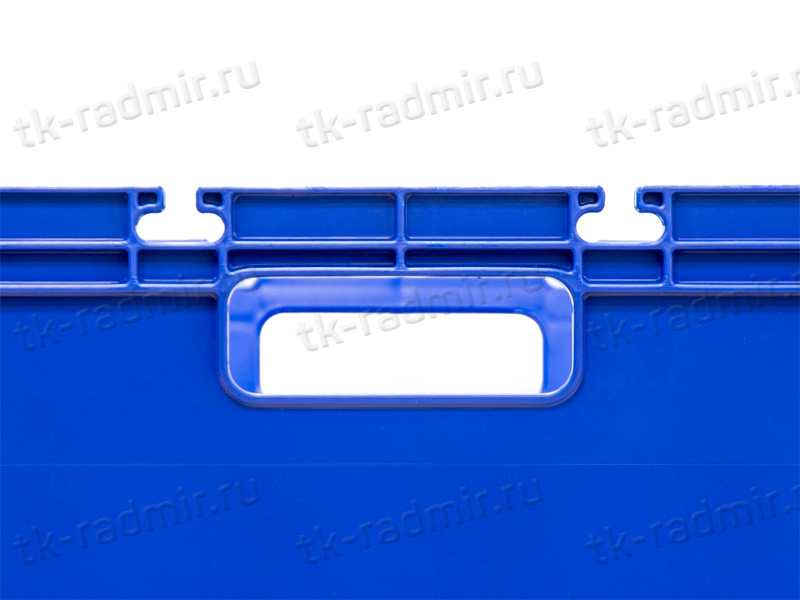 Ящик 600x400x340 сплошной, стенки с отверстиями для пакетов  синий