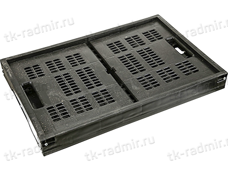 Ящик 535х350х272 складной перфорированный,   чёрный