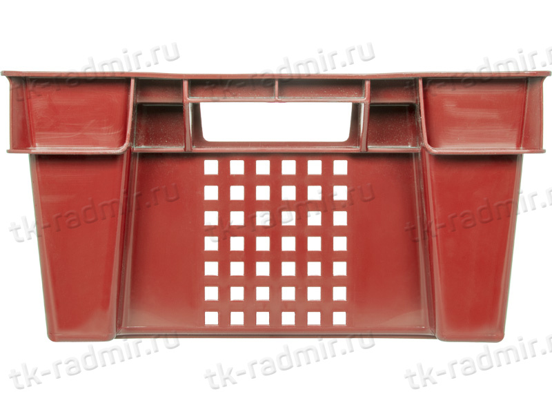 Ящик 600х400х200 1,5кг. дно сплошное, стенки перфорированные  красный