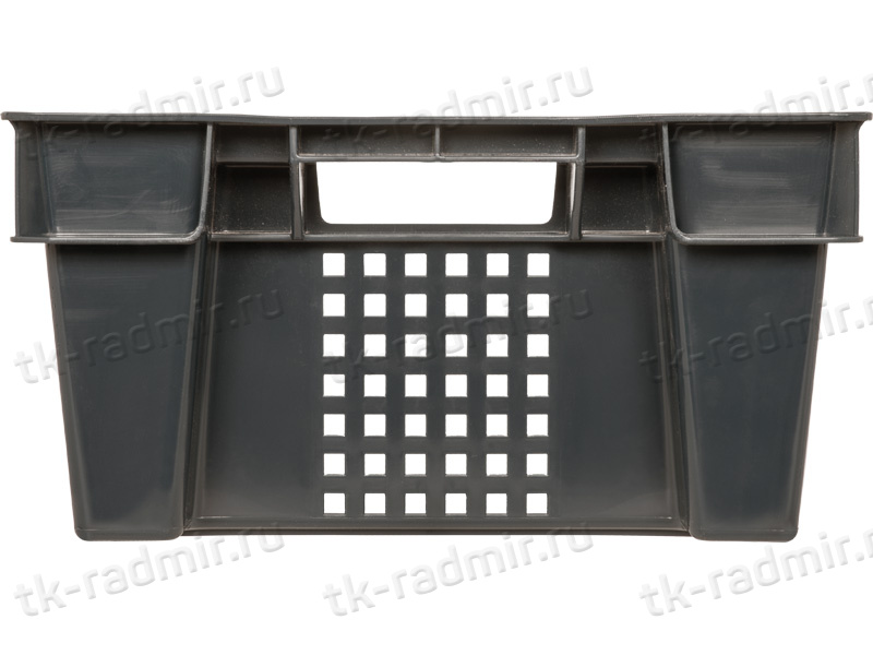 Ящик 600х400х200 1,5кг. дно сплошное, стенки перфорированные  чёрный