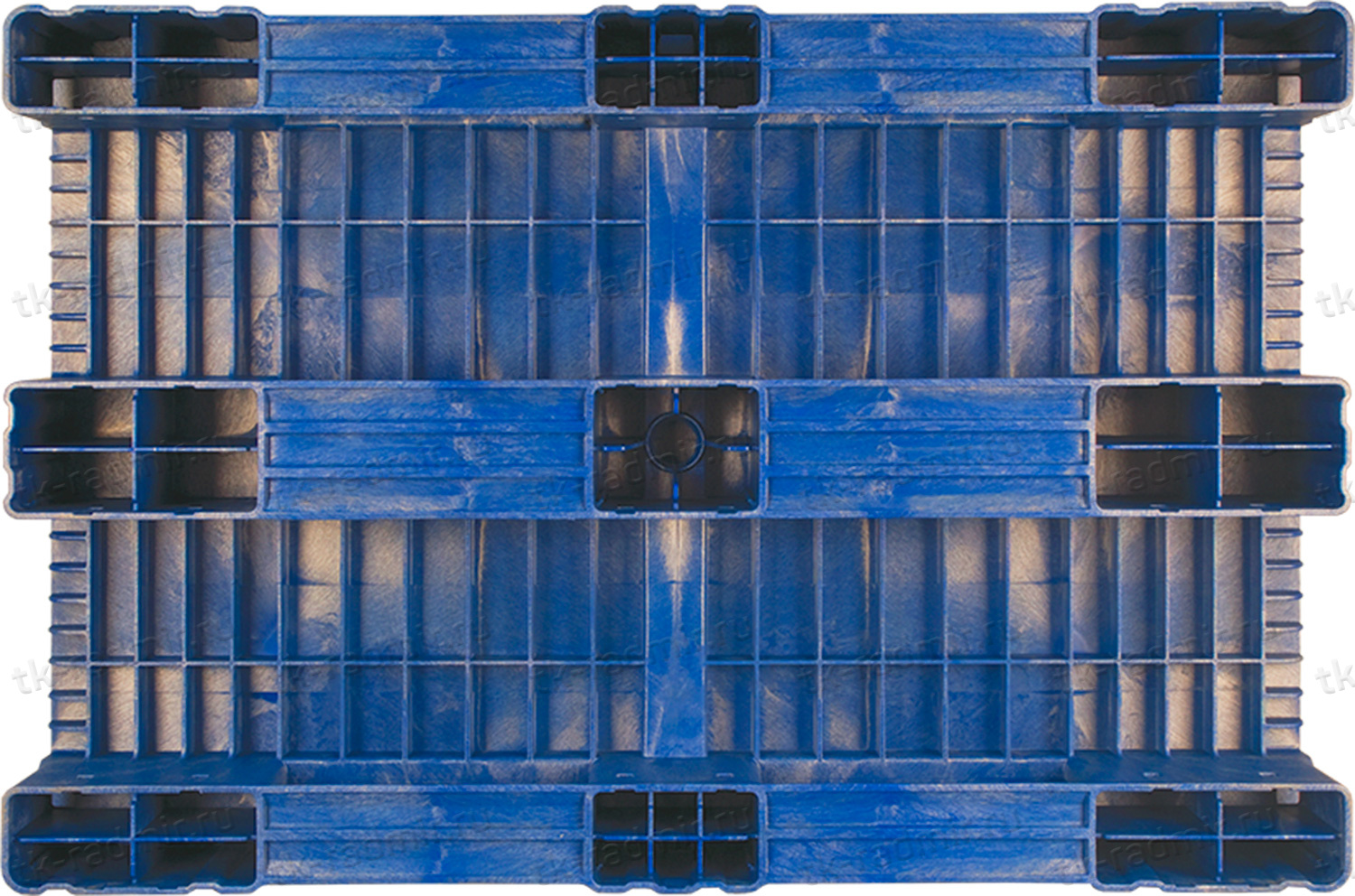 Паллет 1200x800х150 сплошной, на 3-х полозьях  синий