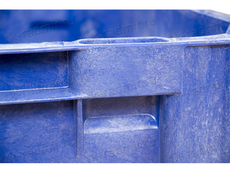 BoxPallet 1200х1000х580 мм сплошной на 2-х полозьях синий с 2 СП2