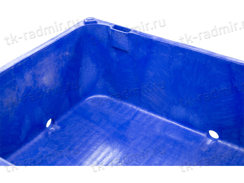 BoxPallet 1200х1000х580 мм сплошной на 2-х полозьях синий с 2 СП2