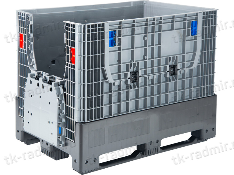 DPF-Box 1208S 1200x800x950 мм сплошной разборный серый на 3-х полозьях с 2-мя откид. дверцами