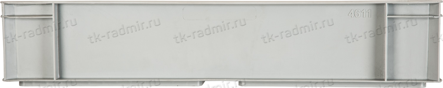 Ящик 600х400х120 сплошной, без ручек, дно с усилением, серый B-4611