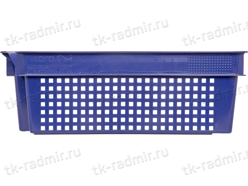 Ящик 600х400х200 1,5кг. дно сплошное, стенки перфорированные  синий