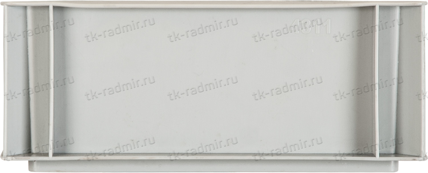 Ящик 400х300х120 сплошной, без ручек, гладкое дно, серый B-4311