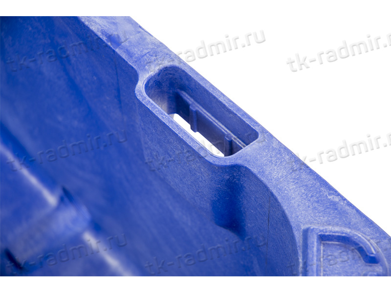 BoxPallet 1200х1000х580 мм сплошной на 2-х полозьях синий с 2 СП2
