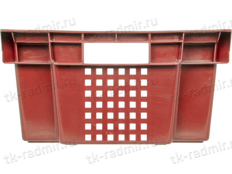Ящик 600х400х200 1,5кг. дно сплошное, стенки перфорированные  красный