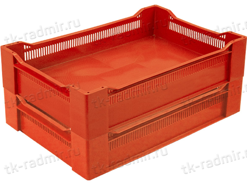 Ящик 600х400х135 дно сплошное  красный