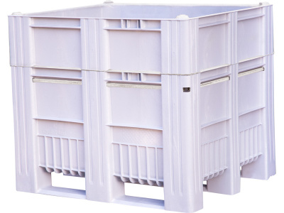 BoxPallet 1200x1000x1035 мм сплошной на полозьях серый