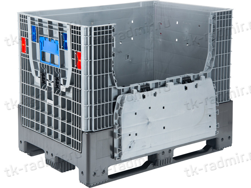 DPF-Box 1208S 1200x800x950 мм сплошной разборный серый на 3-х полозьях с 2-мя откид. дверцами