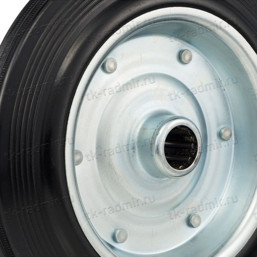 Колесо под ось 20мм Стелла-техник 4000-250(ось20) диаметр 250мм, грузоподъемность 210кг, резина, металл купить