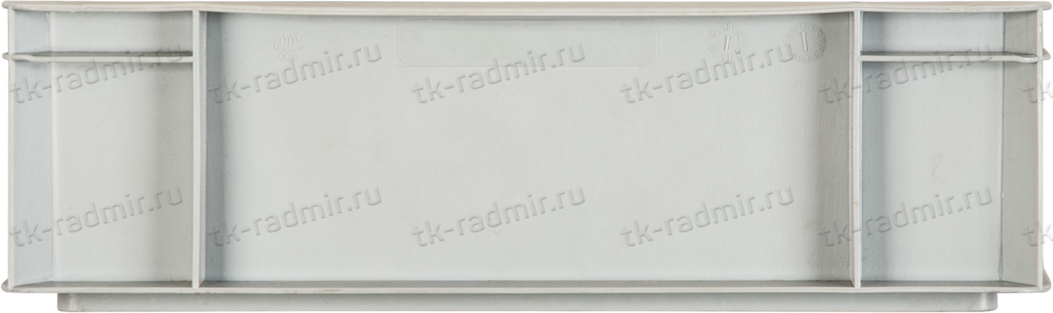 Ящик 600х400х120 сплошной, без ручек, дно с усилением, серый B-4611