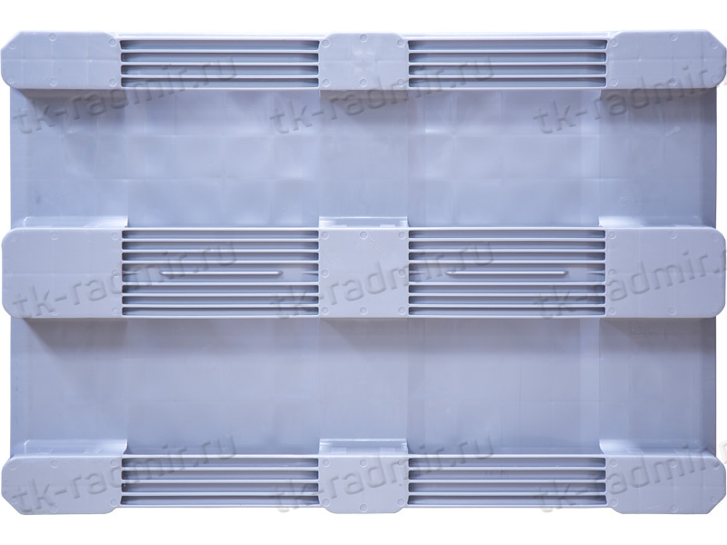 Паллет 1200x800х160 сплошной, гигиенический, на 3-х полозьях  серый