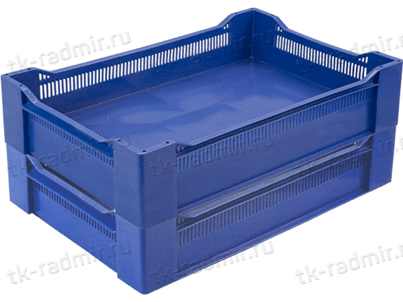 Ящик 600х400х135 дно сплошное  синий